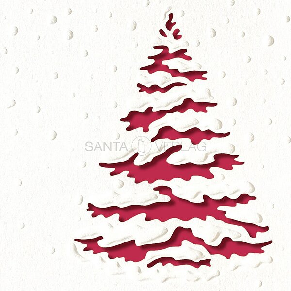 Bild 2 - Winterbaum rot (stilvolle Weihnachtskarten)