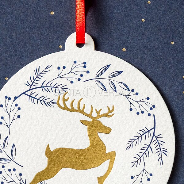 Bild 2 - Springender Hirsch (internationale Weihnachtskarten)