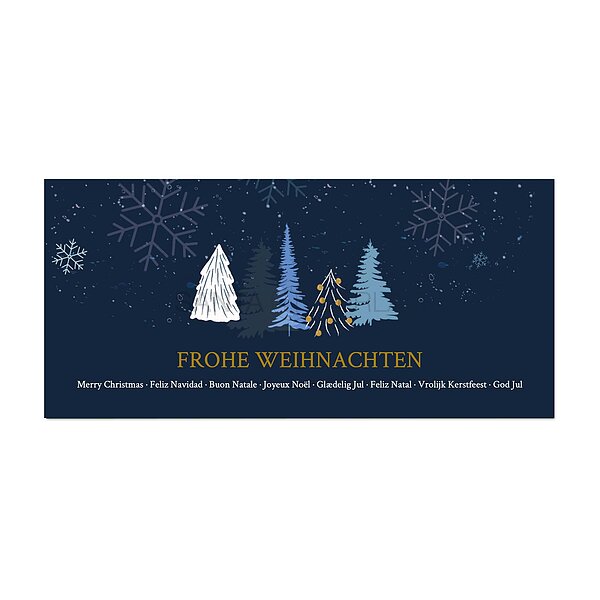 Bild 2 - 1-fach Weihnachtskarte blaue Weihnacht