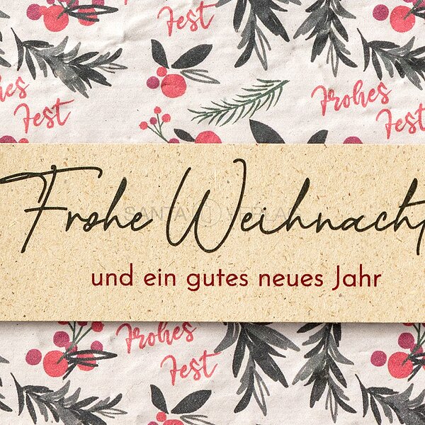 Bild 2 - Graspapier Banderole (Samenpapier Weihnachtskarte)