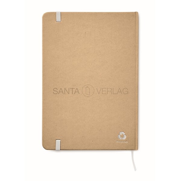 Bild 2 - Merkbuch weiss mit Hard Cover aus recyceltem Karton