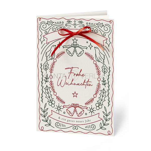 Bild 1 - Angebundene Schleife (geschftliche Weihnachtskarten)