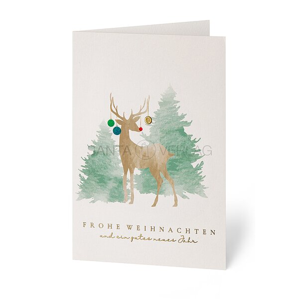Bild 1 - Geschm�cktes Geweih (gesch�ftliche Weihnachtskarte)