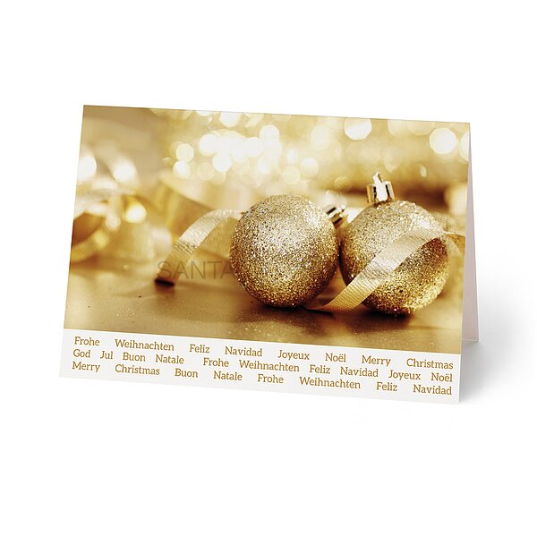 Bild 1 - Goldene Kugeln (Spendenweihnachtskarte Deutsche Herzstiftung)