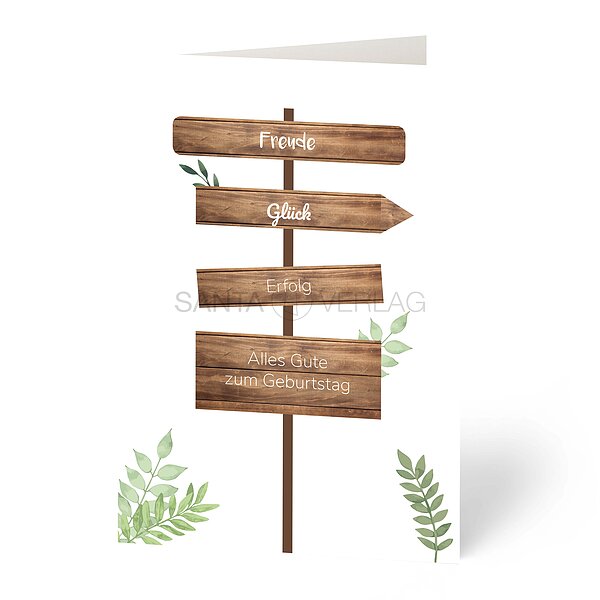 Bild 1 - Gl�ckwunschkarte Wegweiser