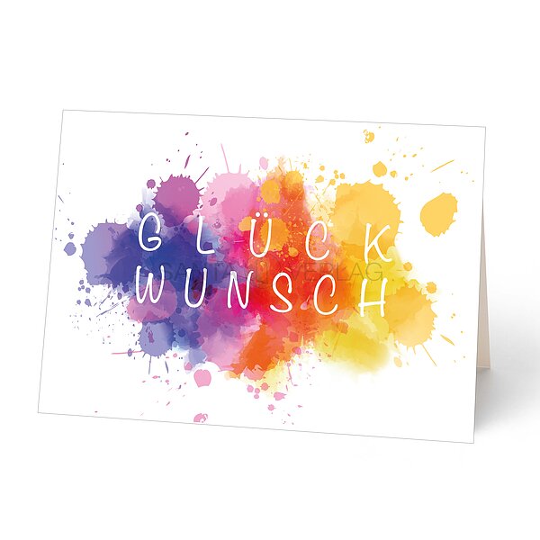 Bild 1 - Glckwunschkarte bunte Farbkleckse
