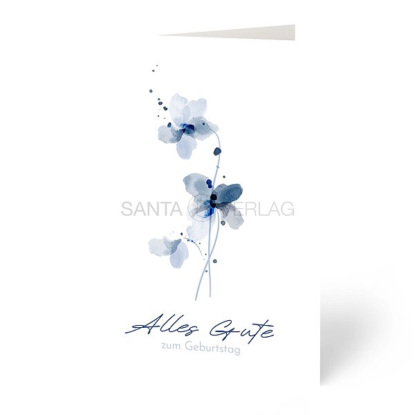 Bild 1 - Gl�ckwunschkarte Feinpapier matt Aquarell Blumen-Illustration