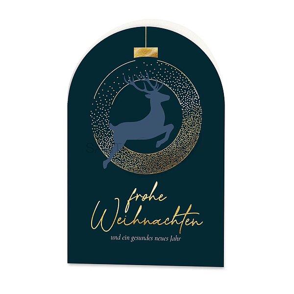 Bild 1 - Blauer Hirsch (gesch�ftliche Weihnachtgr��e)