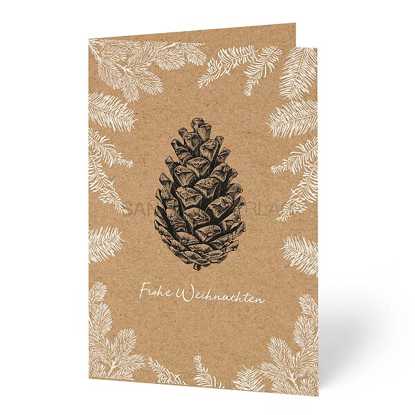 Bild 1 - Kraftpapier-Weihnachtskarte inkl. Kuvert