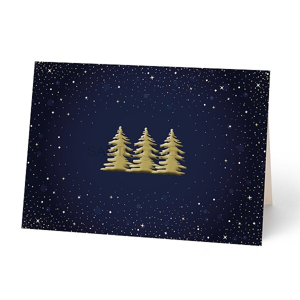 Bild 1 - Weihnachtskarte mit Goldveredelung, hochwertiges Feinpapier matt inkl. Kuvert