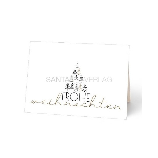 Bild 1 - Weihnachtskarte mit Goldveredelung, hochwertiges Feinpapier matt inkl. Kuvert