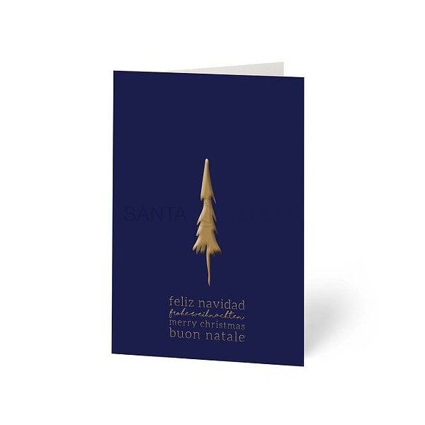 Bild 1 - Weihnachtskarte mit Goldveredelung, hochwertiges Feinpapier matt inkl. Kuvert