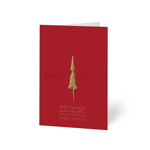 Bild 1 - Weihnachtskarte mit Goldveredelung, hochwertiges Feinpapier matt inkl. Kuvert