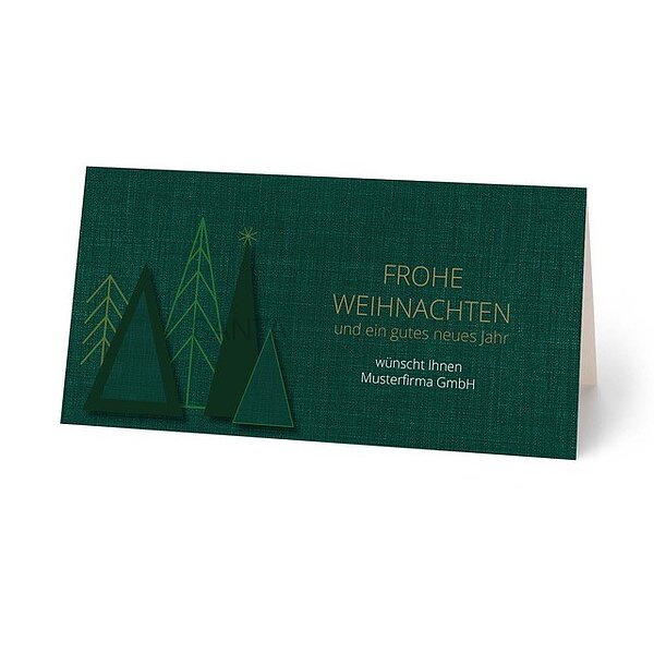 Bild 1 - Weihnachtskarte mit Goldveredelung, hochwertiges Feinpapier matt inkl. Kuvert