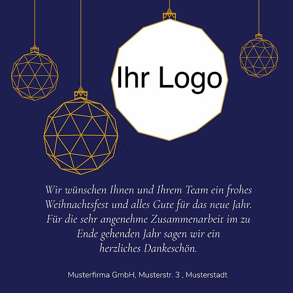 Bild 1 - Elektronische Weihnachtskarte geometische Weihnachtskugel