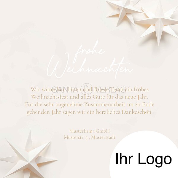 Bild 1 - Elektronische Weihnachtskarte helle Papiersterne