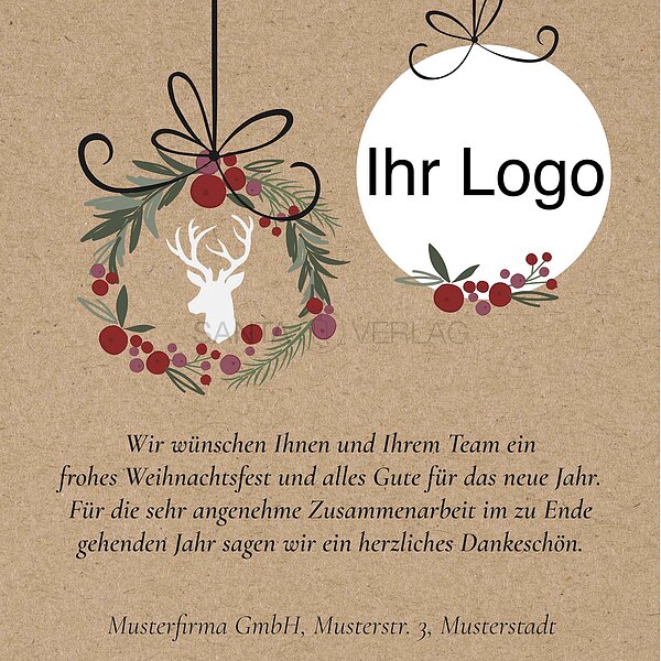 Bild 1 - Elektronische Weihnachtskarte Stylischer Kranz