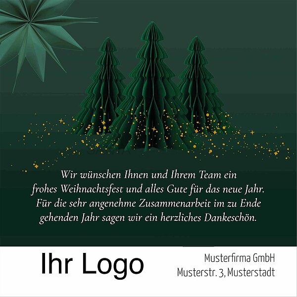 Bild 1 - Elektronische Weihnachtskarte gr�ner Wald