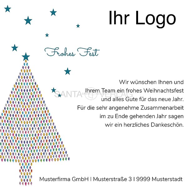 Bild 1 - Elektronische Weihnachtskarte Festbaum