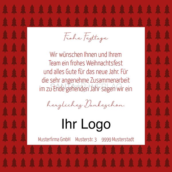 Bild 1 - Elektronische Weihnachtskarte Stilbume rot