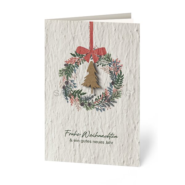 Bild 1 - T�rkranz (Samenpapier Weihnachtskarte)