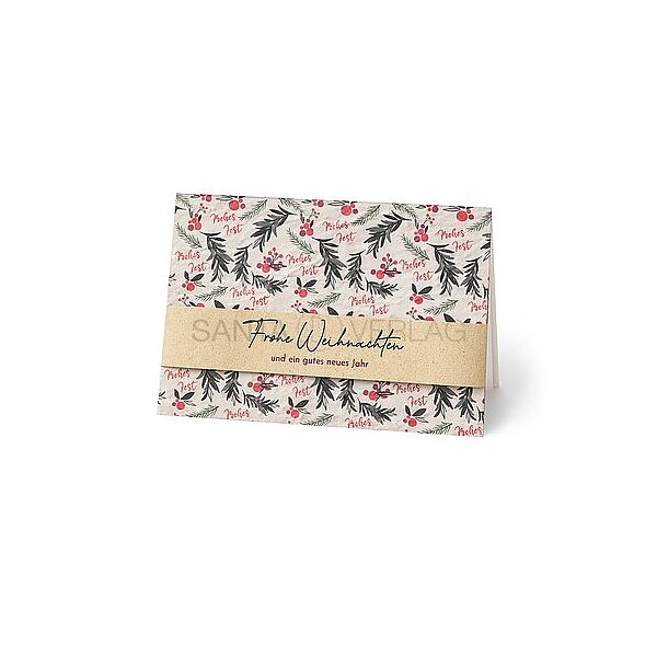 Bild 1 - Graspapier Banderole (Samenpapier Weihnachtskarte)