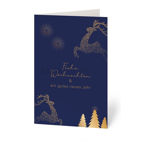 Bild 1 - Springender Hirsch (geschftliche Weihnachtskarten)