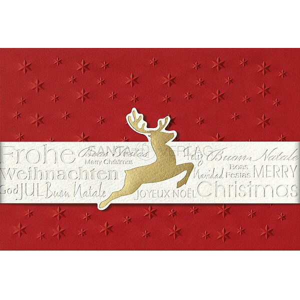 Weihnachtskarte mit Banderole inkl. Kuvert