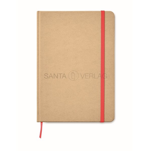 Bild 1 - Merkbuch rot mit Hard Cover aus recyceltem Karton