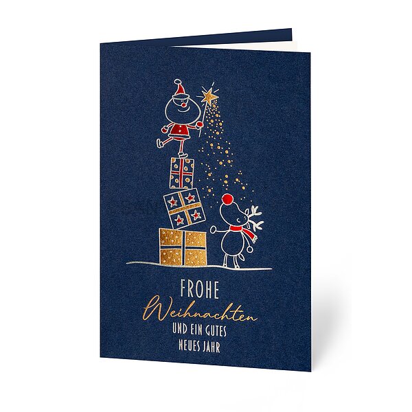 Bild 1 - Geschenkebalance (Lustige Weihnachtskarte)