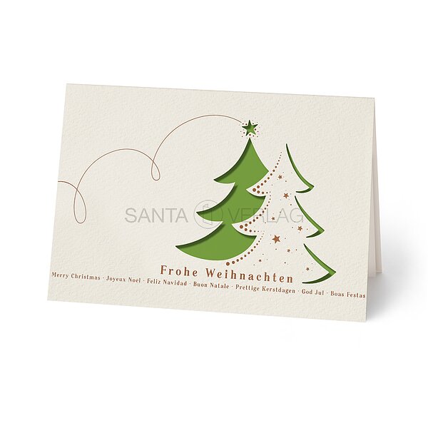 Bume ausgestanzt hellgrn (Spendenweihnachtskarte Kindernothilfe)