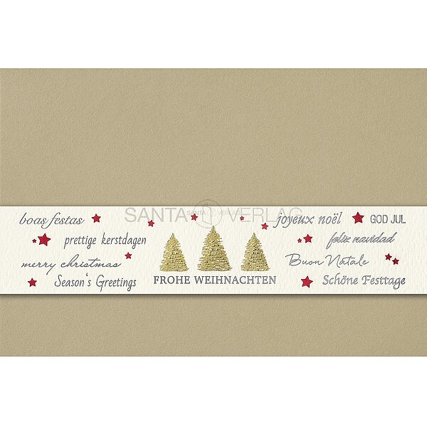 Weihnachtskarten mit Banderole inkl. Kuvert