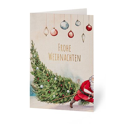Weihnachtsmann in Aktion (Spendenweihnachtskarte Kinderherzstiftung)