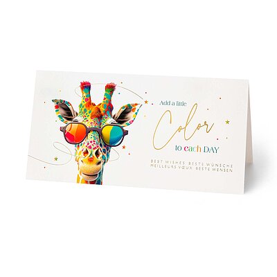 Bunte Giraffe (lustige Weihnachtskarte)