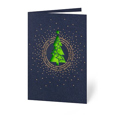 Gestanzte Tanne (internationale Weihnachtskarten)