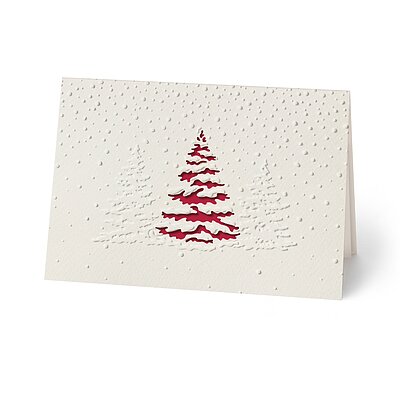 Winterbaum rot (stilvolle Weihnachtskarten)