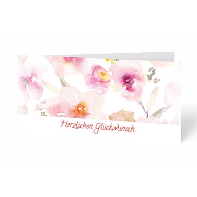 Glckwunschkarte Aquarellblumen