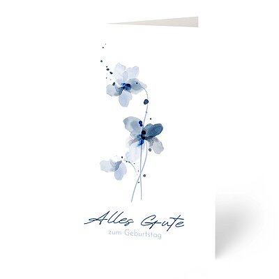 Glckwunschkarte Feinpapier matt Aquarell Blumen-Illustration