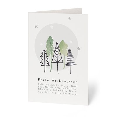 Abstrakte Tannen (internationale Weihnachtskarte)