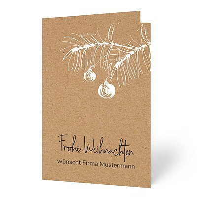 Kraftpapier-Weihnachtskarte inkl. Kuvert