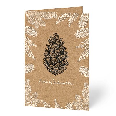 Kraftpapier-Weihnachtskarte inkl. Kuvert