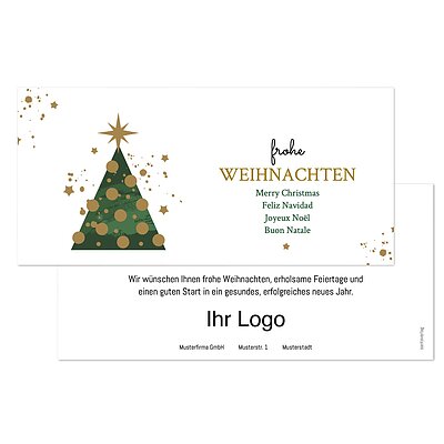 1-fach Weihnachtskarte graphischer Baum
