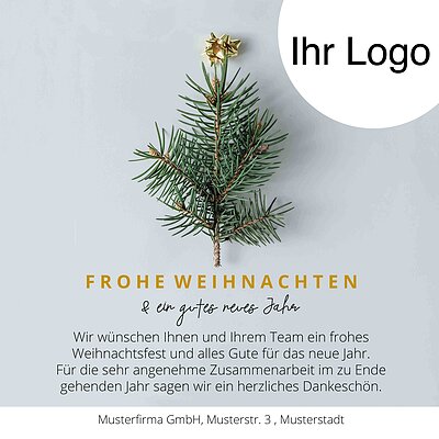 Elektronische Weihnachtskarte feiner Zweig