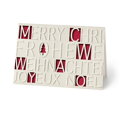 Hochgeprgt (internationale Weihnachtskarte)