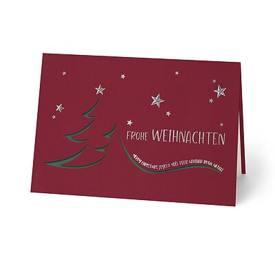Schwungvoller Baum (internationale Weihnachtskarte)