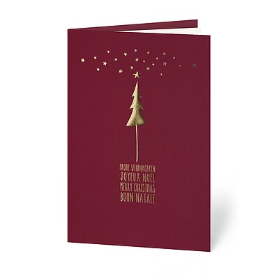 Goldprgung (internationale Weihnachtskarte)
