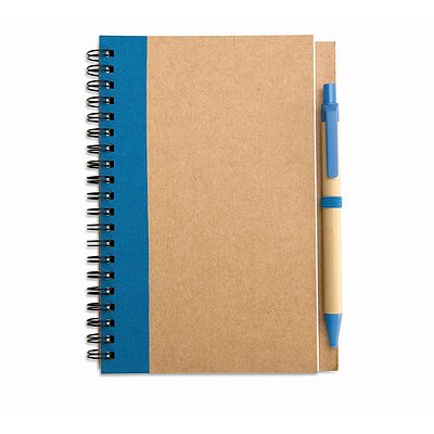 Ringbuch blau mit Druckkugelschreiber