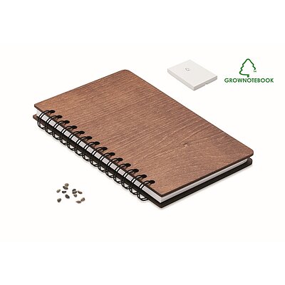 Grownotebook braun mit Birkensamen