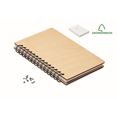 Grownotebook holzfarben mit Birkensamen