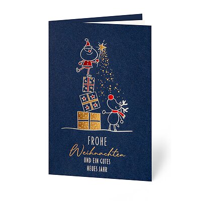 Geschenkebalance (Lustige Weihnachtskarte)